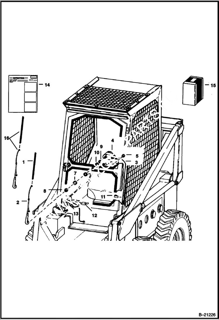 Схема запчастей Bobcat 500s - WINDSHIELD WIPER ACCESSORIES & OPTIONS