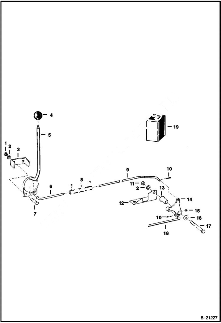 Схема запчастей Bobcat 400s - THROTTLE CONTROL AND LINKAGE M-500 Diesel S/N 4525 & Above POWER UNIT