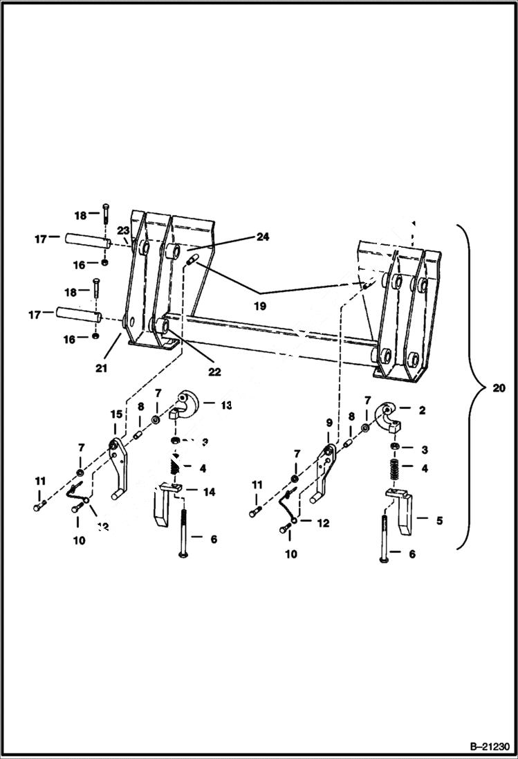 Схема запчастей Bobcat 600s - BOB-TACH MAIN FRAME