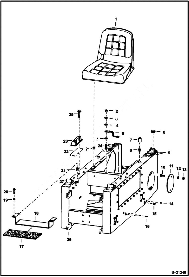 Схема запчастей Bobcat 600s - MAIN FRAME Left Side MAIN FRAME