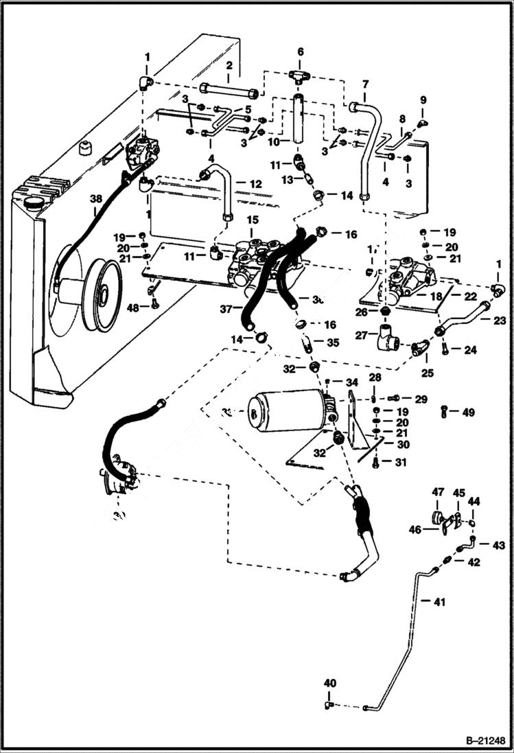 Схема запчастей Bobcat 600s - HYDRAULIC CIRCUITRY HYDRAULIC SYSTEM