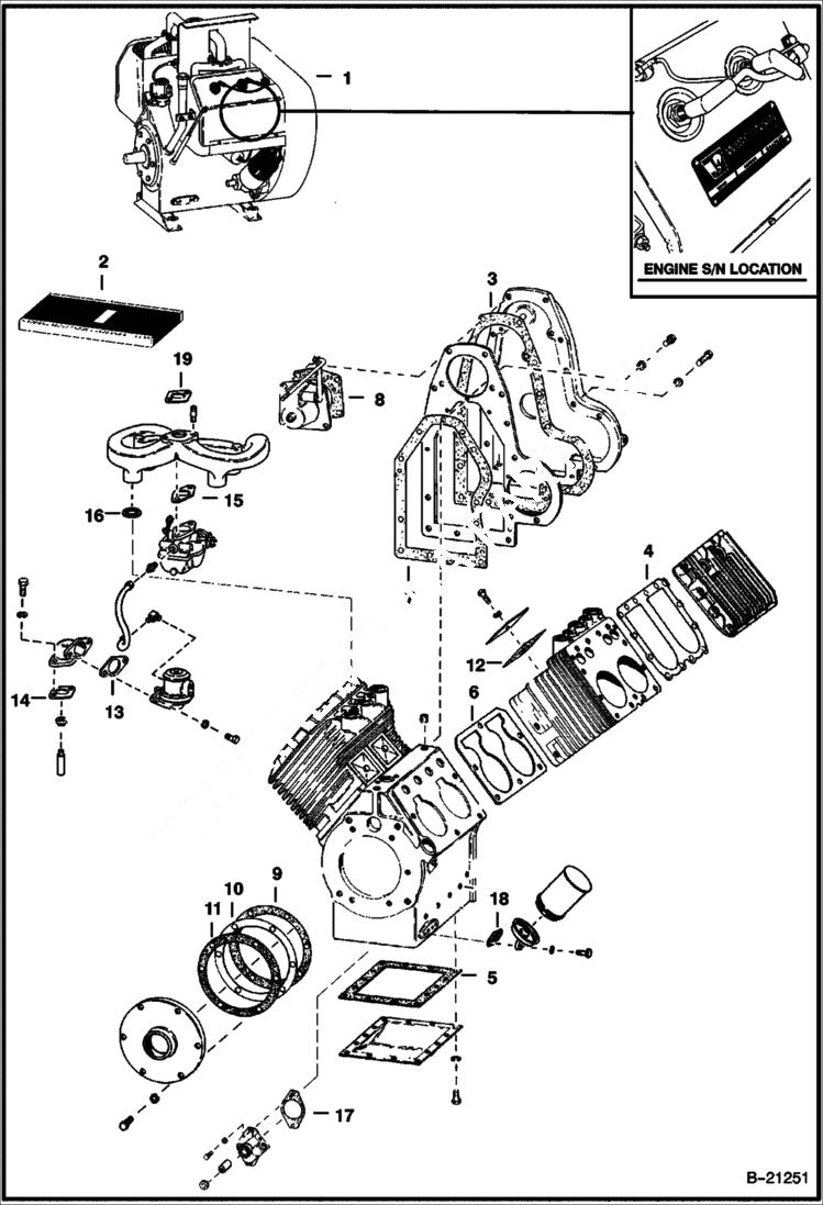 Схема запчастей Bobcat 600s - WISCONSIN ENGINE POWER UNIT