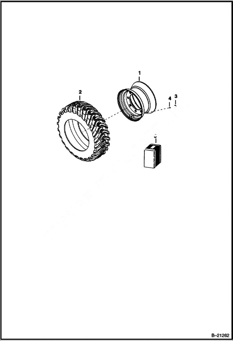 Схема запчастей Bobcat BL475 - TIRES/WHEELS MAIN FRAME