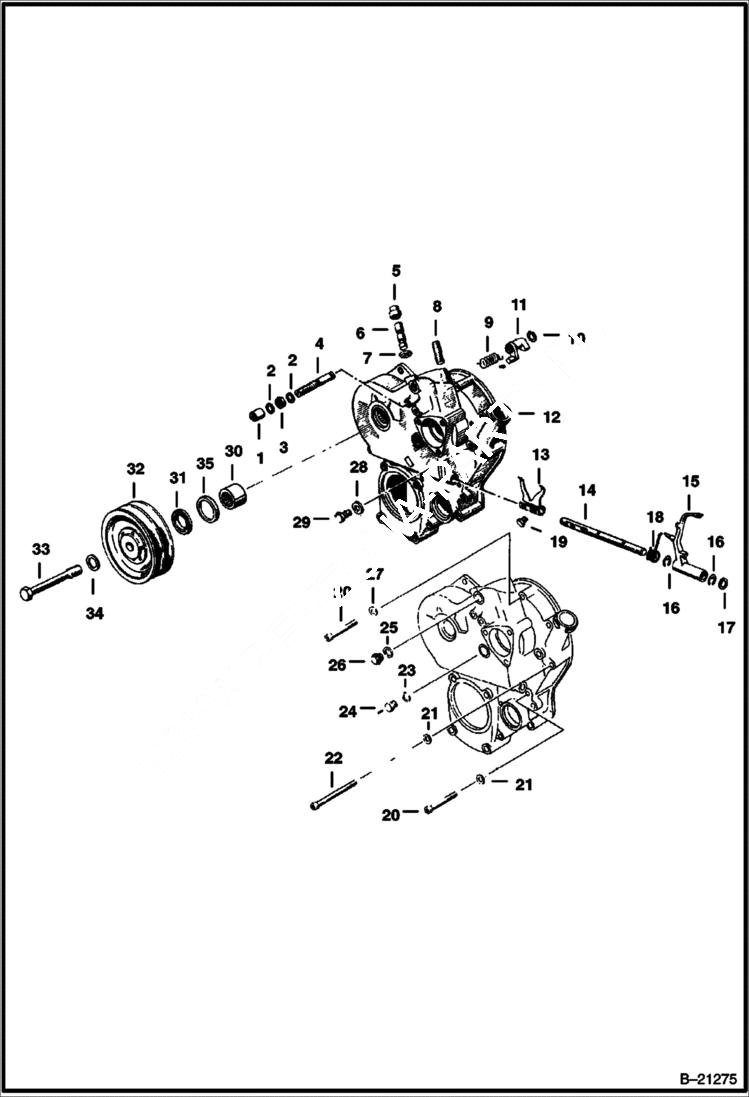 Схема запчастей Bobcat 600s - FRONT COVER Deutz F2L411D POWER UNIT