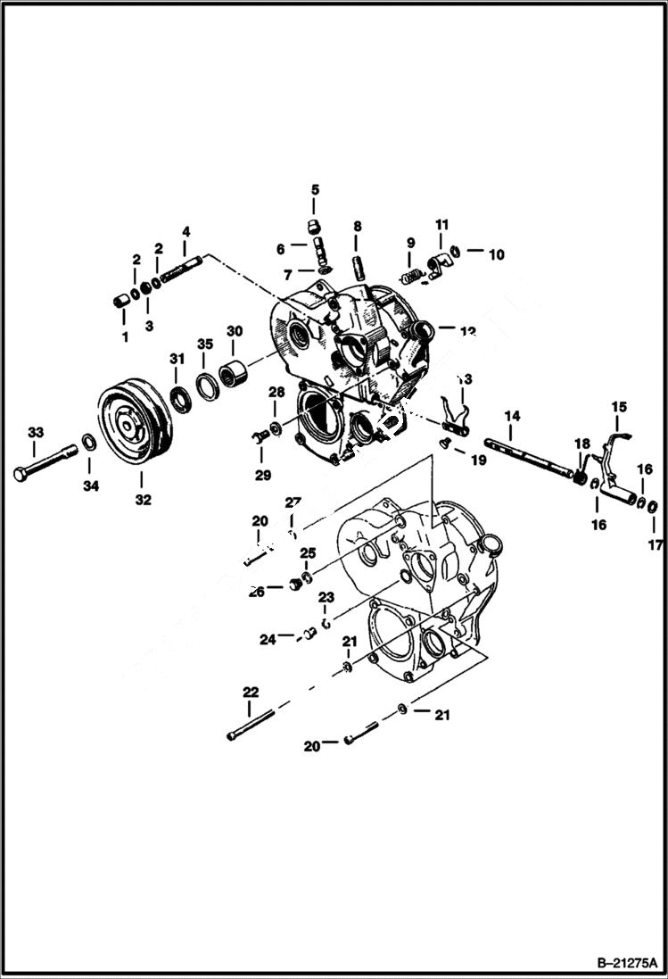 Схема запчастей Bobcat 600s - FRONT COVER Deutz F2L411W POWER UNIT