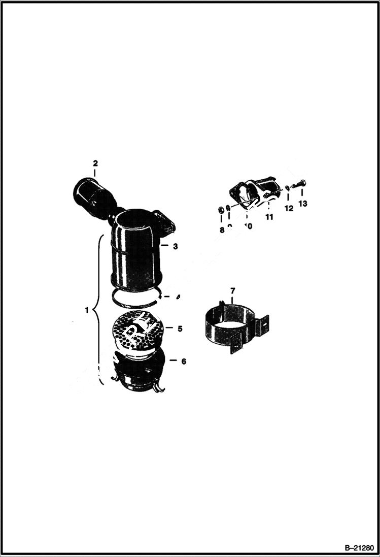 Схема запчастей Bobcat 600s - AIR CLEANER Deutz F2L411W POWER UNIT