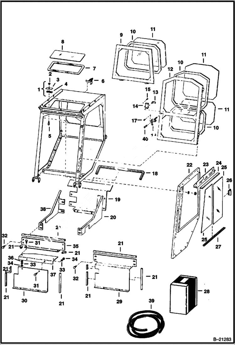 Схема запчастей Bobcat 600s - CAB ENCLOSURE ACCESSORIES & OPTIONS