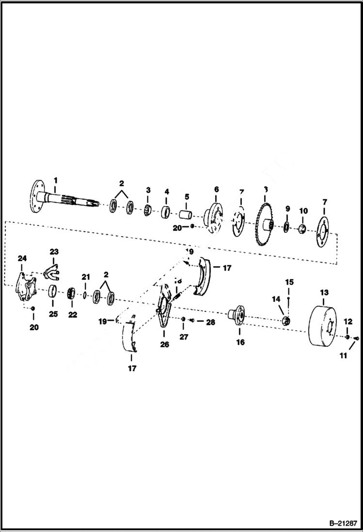 Схема запчастей Bobcat 600s - AXLE & BRAKE ASSEMBLY ACCESSORIES & OPTIONS