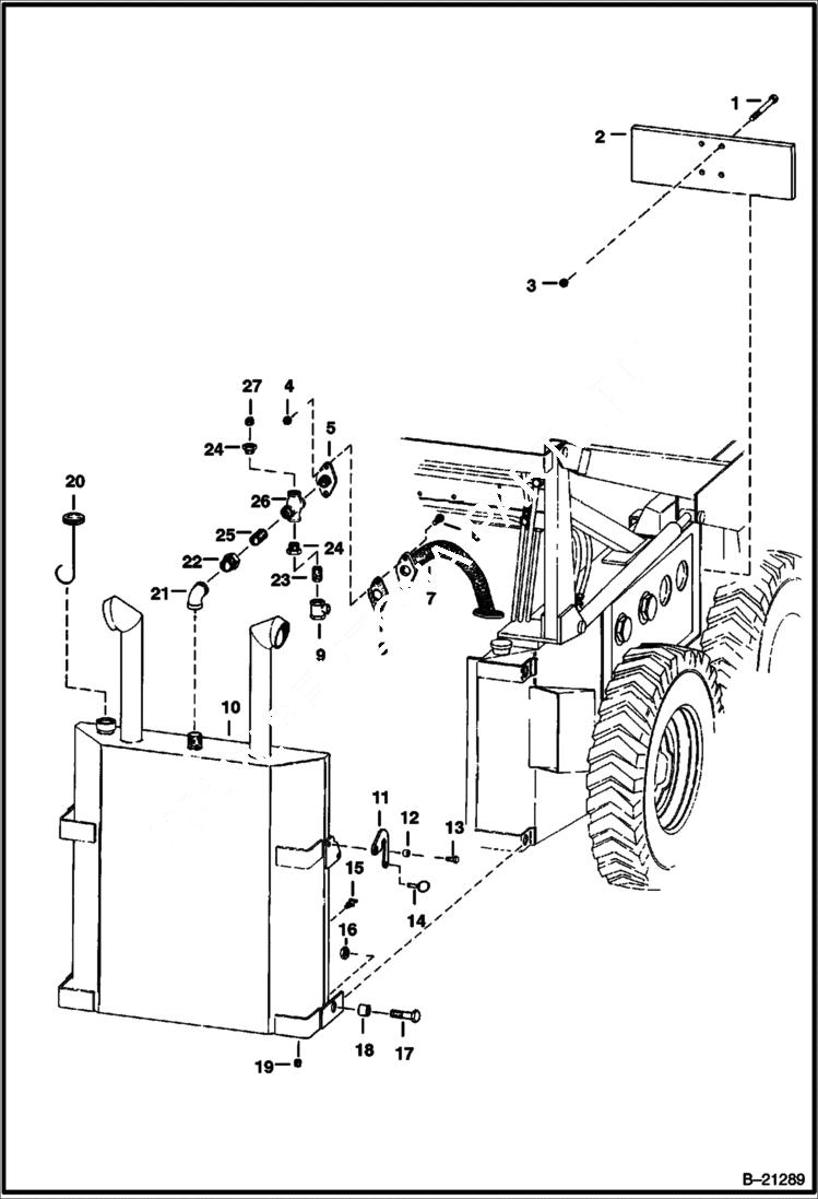 Схема запчастей Bobcat 600s - SCRUBBER MUFFLER Deutz F2L411W POWER UNIT