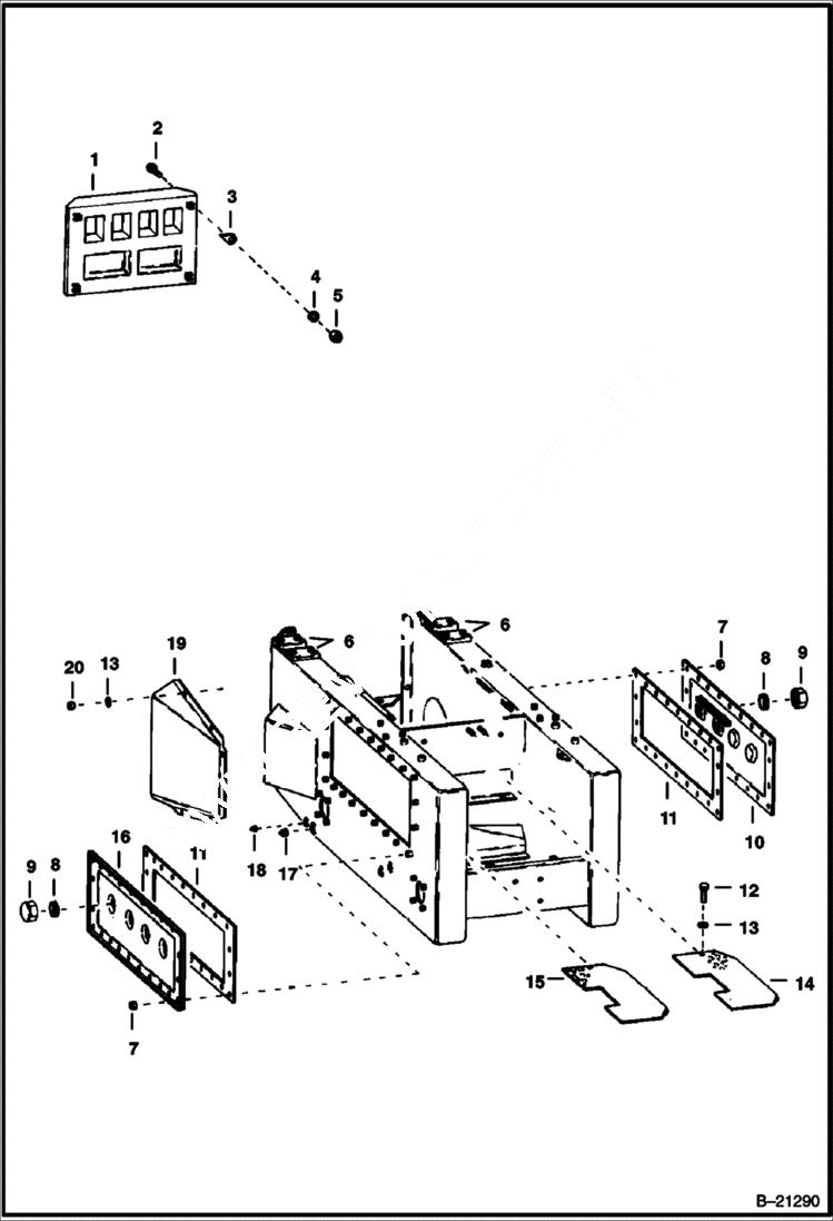 Схема запчастей Bobcat 500s - MAIN FRAME ATTACHING PARTS Right Side Illustrated MAIN FRAME