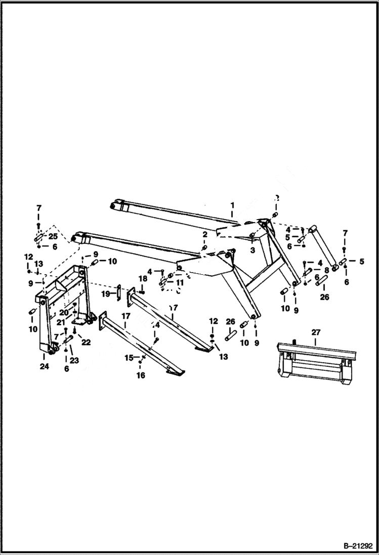 Схема запчастей Bobcat 600s - LIFT ARM & UPRIGHT ASSEMBLY Replaceable Bushings MAIN FRAME