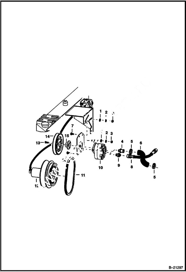 Схема запчастей Bobcat 600s - HYDRAULIC PUMP CIRCUITRY B.O.M. Electric HYDRAULIC SYSTEM