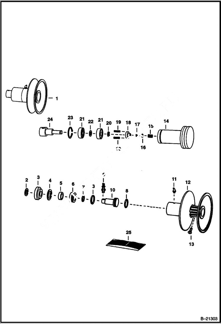 Схема запчастей Bobcat 600s - VARIABLE SPEED DRIVE SHEAVE Straight Shaft HYDRAULIC SYSTEM