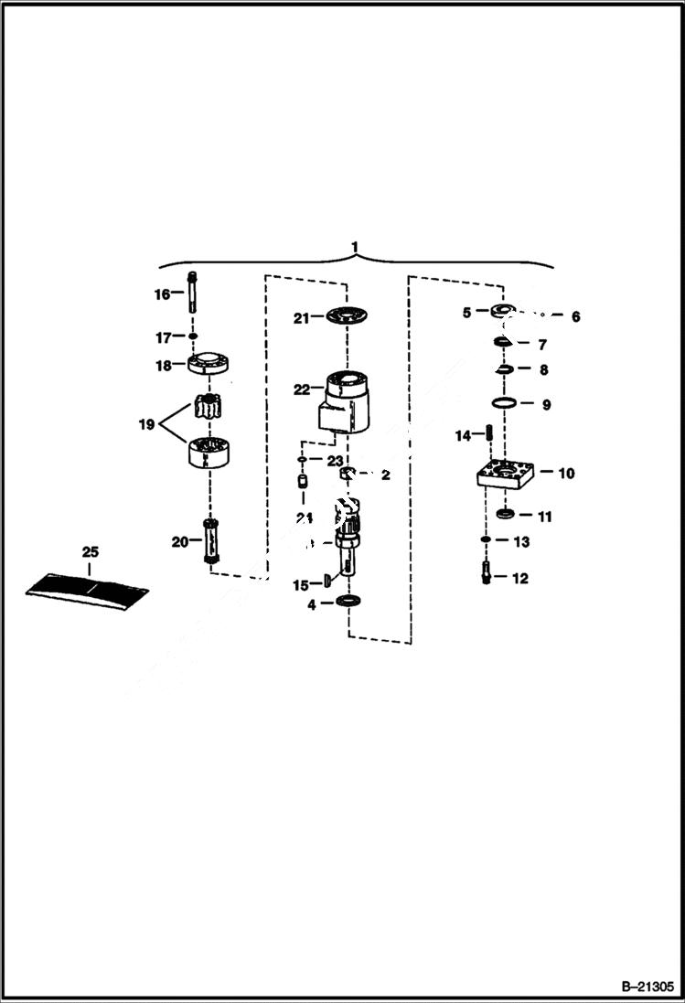 Схема запчастей Bobcat 600s - HYDRAULIC MOTOR B.O.M. Electric HYDRAULIC SYSTEM