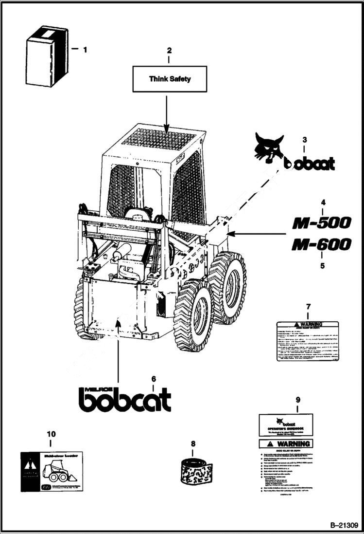 Схема запчастей Bobcat 600s - DECALS ACCESSORIES & OPTIONS