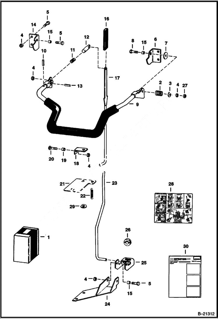 Схема запчастей Bobcat 600s - SEAT BAR KIT ACCESSORIES & OPTIONS