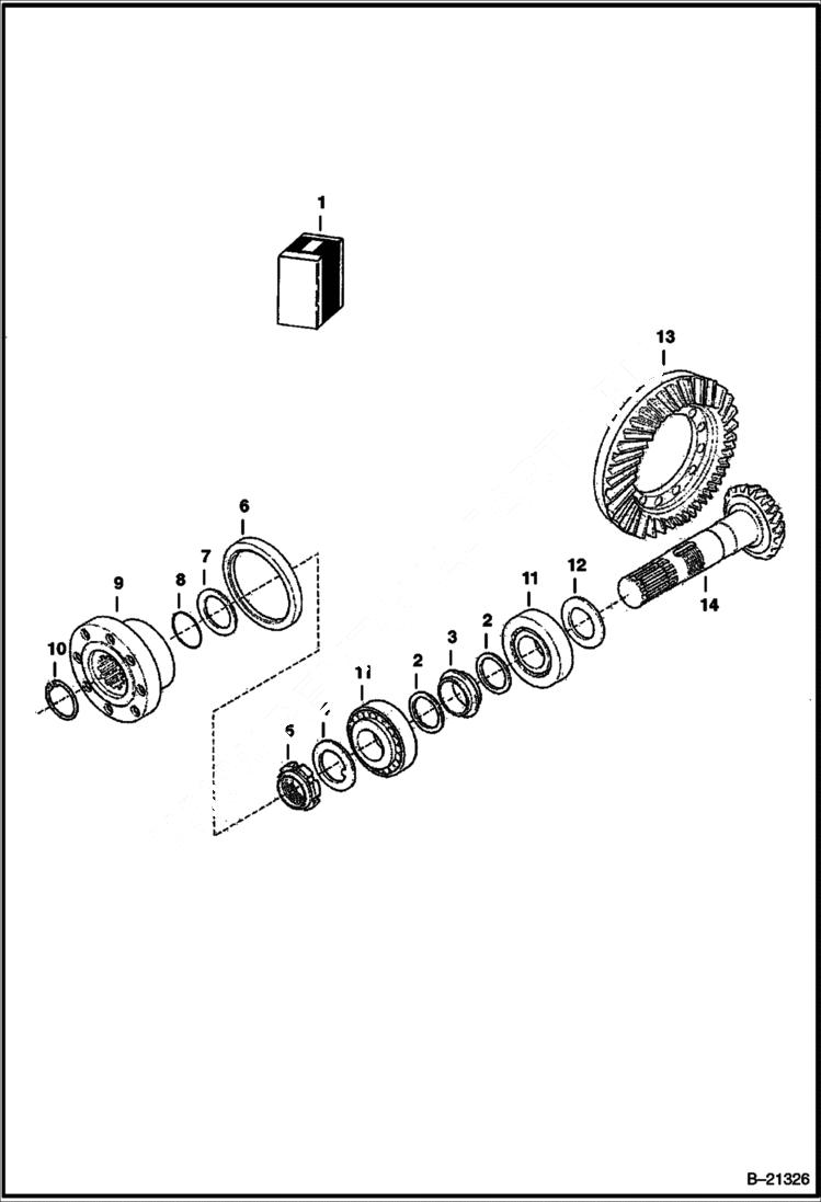 Схема запчастей Bobcat BL575 - FRONT AXLE AXLES