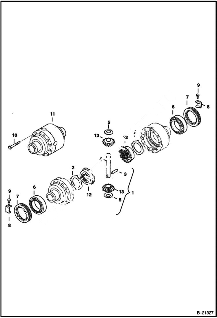 Схема запчастей Bobcat BL575 - FRONT AXLE AXLES