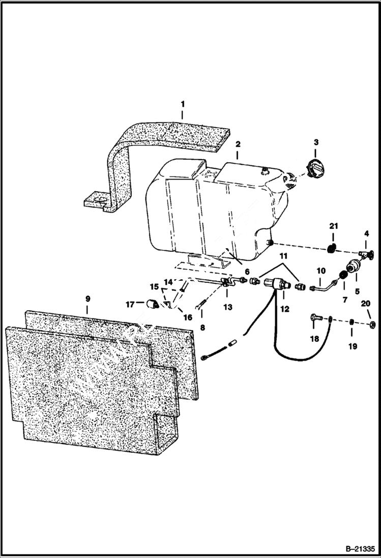 Схема запчастей Bobcat 500s - FUEL SYSTEM S/N 14001 and Above MAIN FRAME