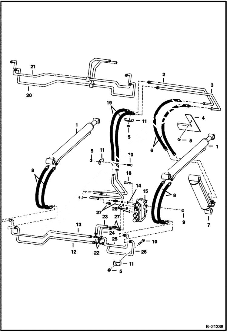 Схема запчастей Bobcat 500s - HYDRAULIC CIRCUITRY HYDRAULIC SYSTEM