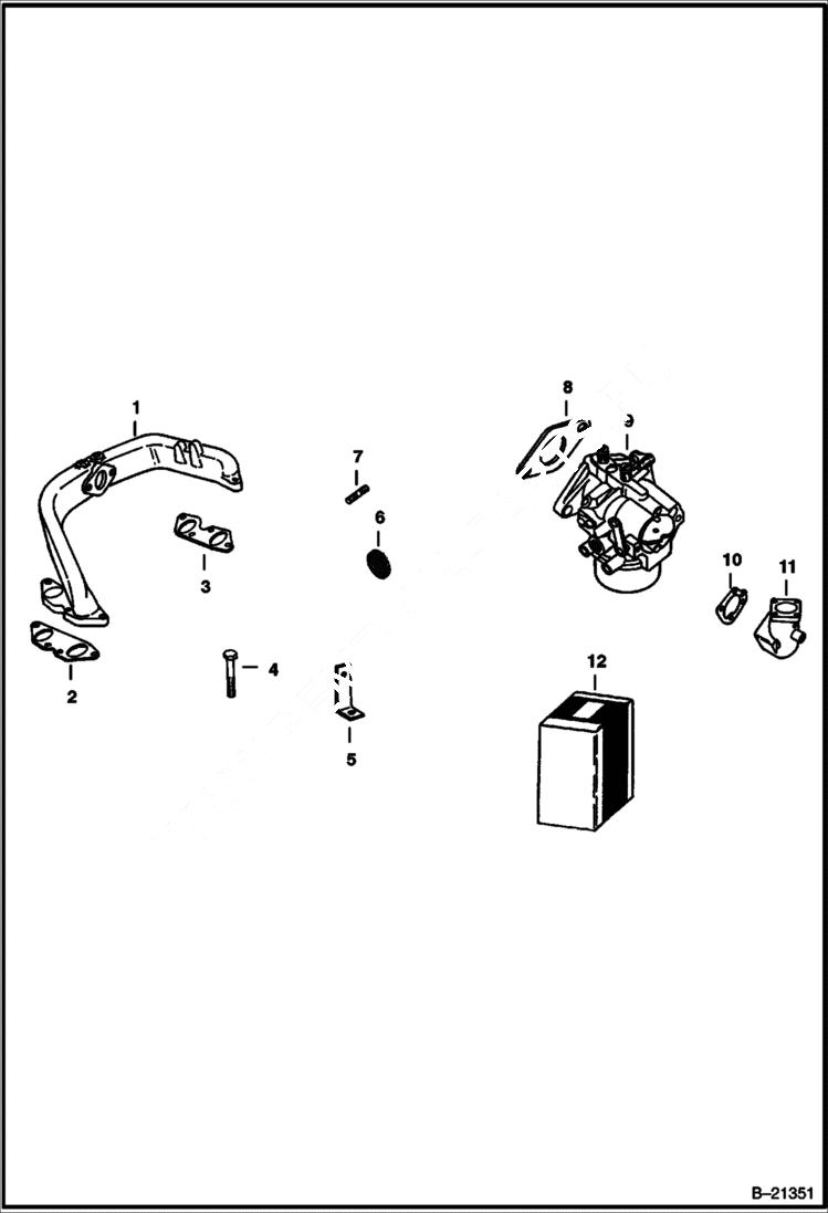 Схема запчастей Bobcat 500s - MANIFOLD & CARBURETOR POWER UNIT