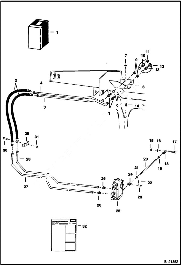 Схема запчастей Bobcat 500s - AUXILIARY HYDRAULICS Front ACCESSORIES & OPTIONS