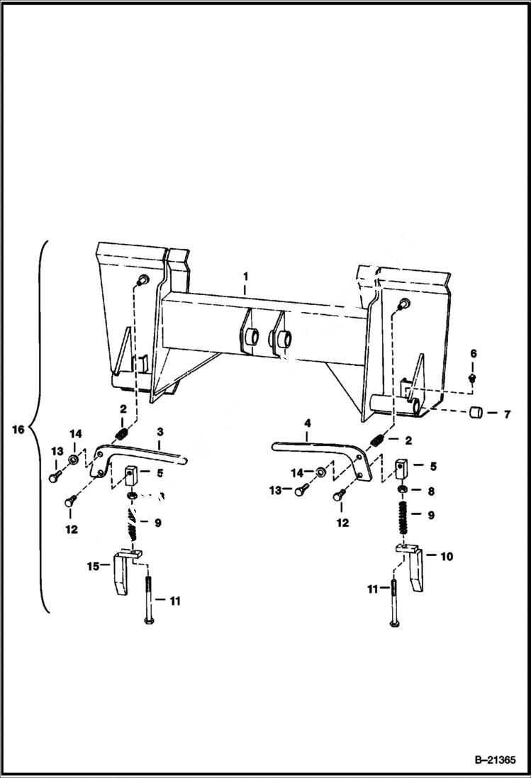 Схема запчастей Bobcat 500s - BOB-TACH S/N 12347 & Below MAIN FRAME