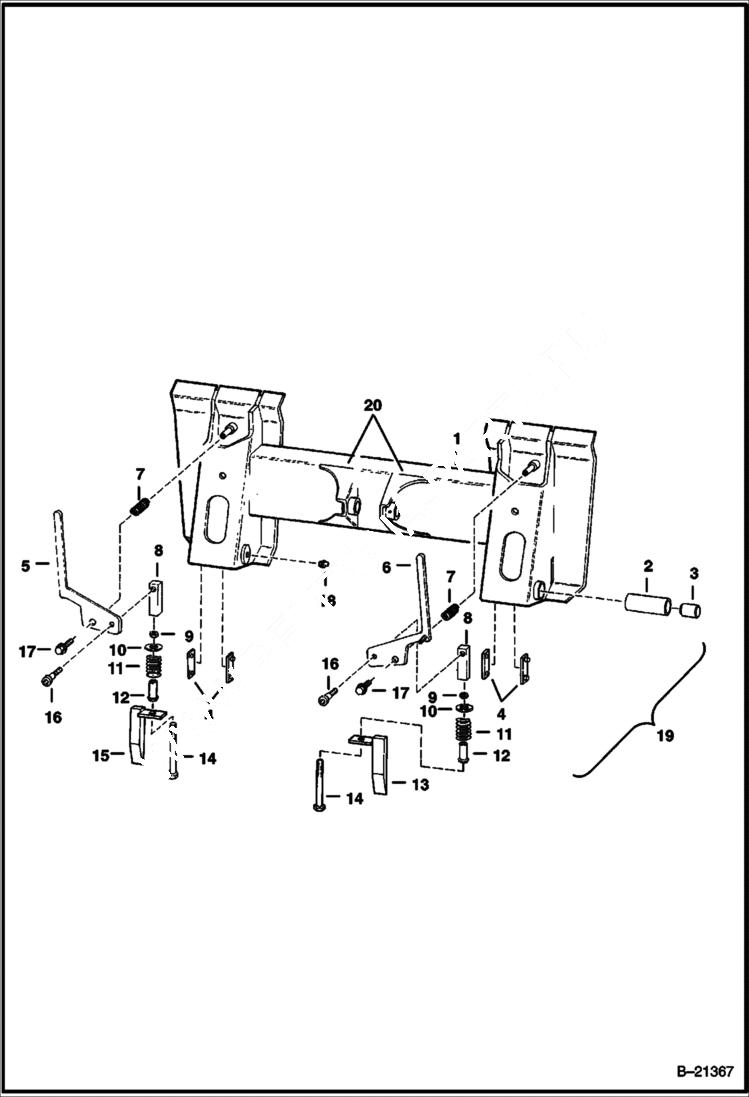 Схема запчастей Bobcat 500s - BOB-TACH S/N 13707 & Above MAIN FRAME