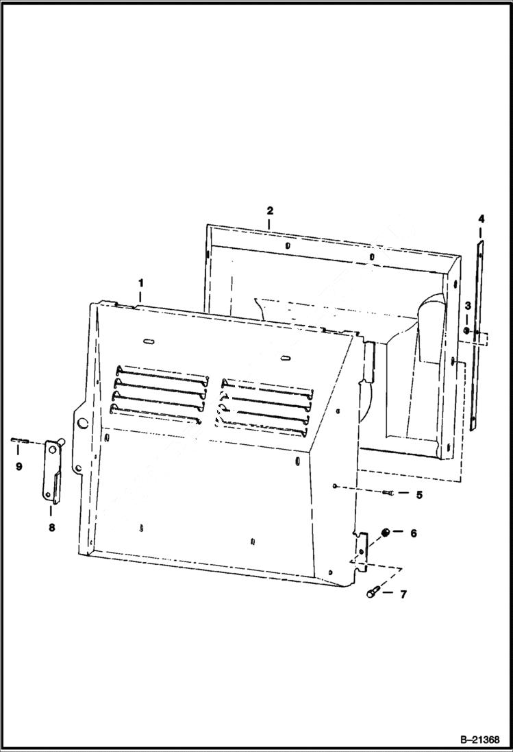 Схема запчастей Bobcat 500s - REAR DOOR MAIN FRAME