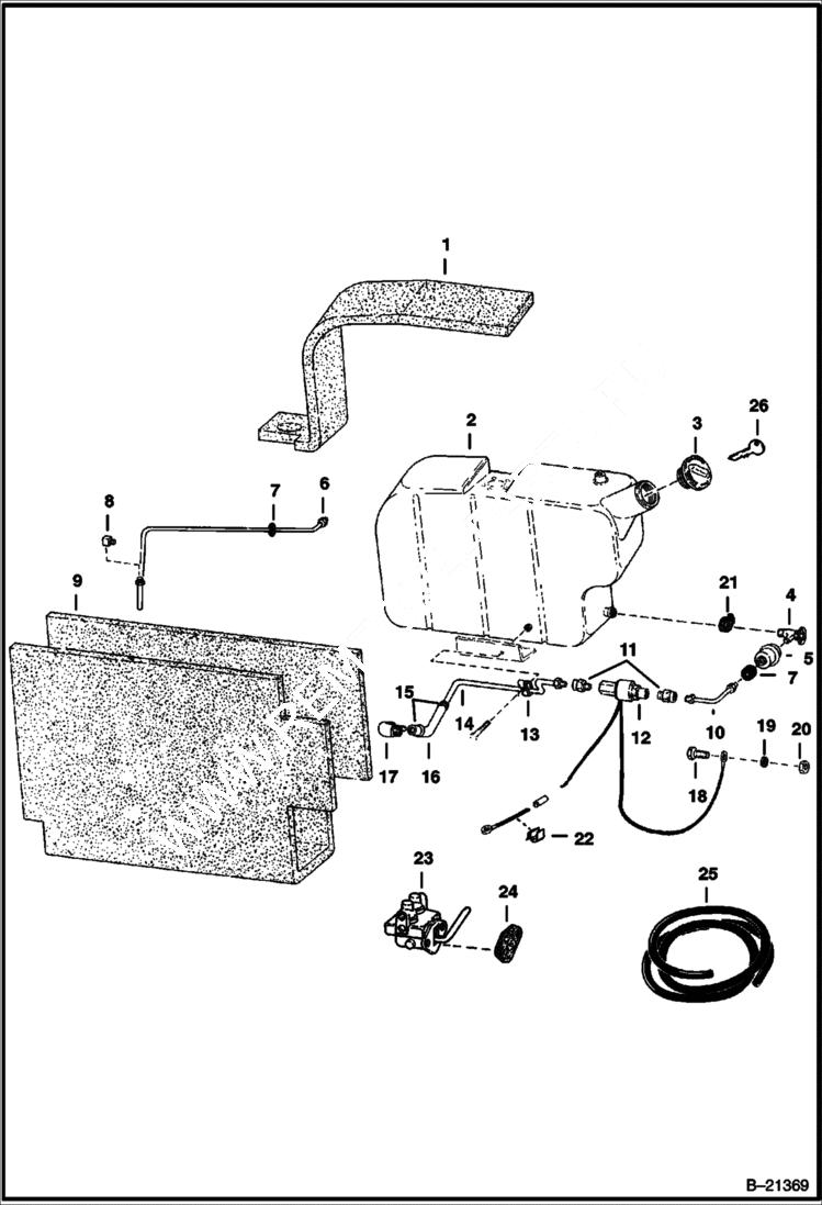 Схема запчастей Bobcat 500s - FUEL SYSTEM MAIN FRAME