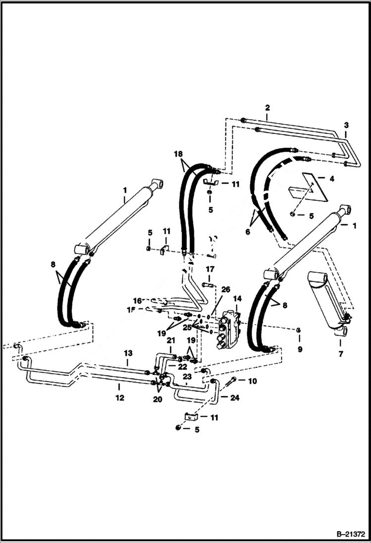 Схема запчастей Bobcat 500s - HYDRAULIC CIRCUITRY HYDRAULIC SYSTEM