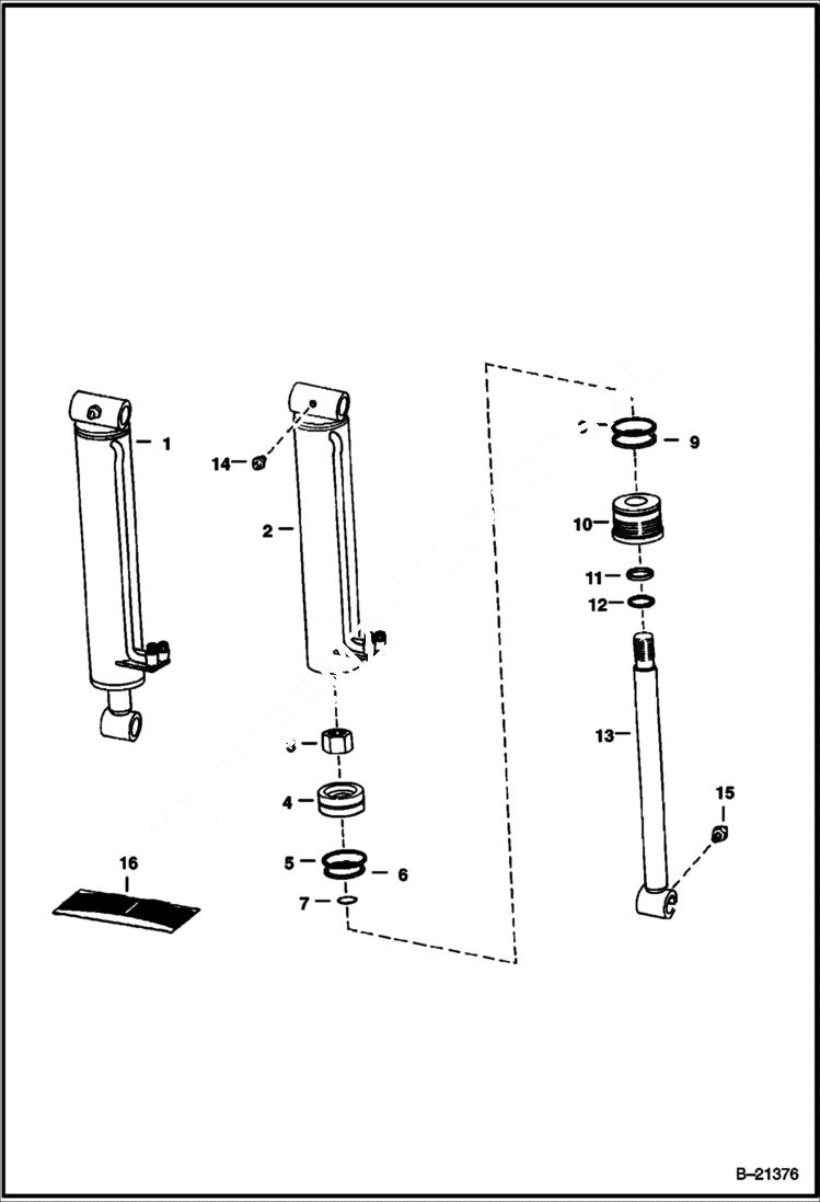 Схема запчастей Bobcat 500s - TILT CYLINDER HYDRAULIC SYSTEM