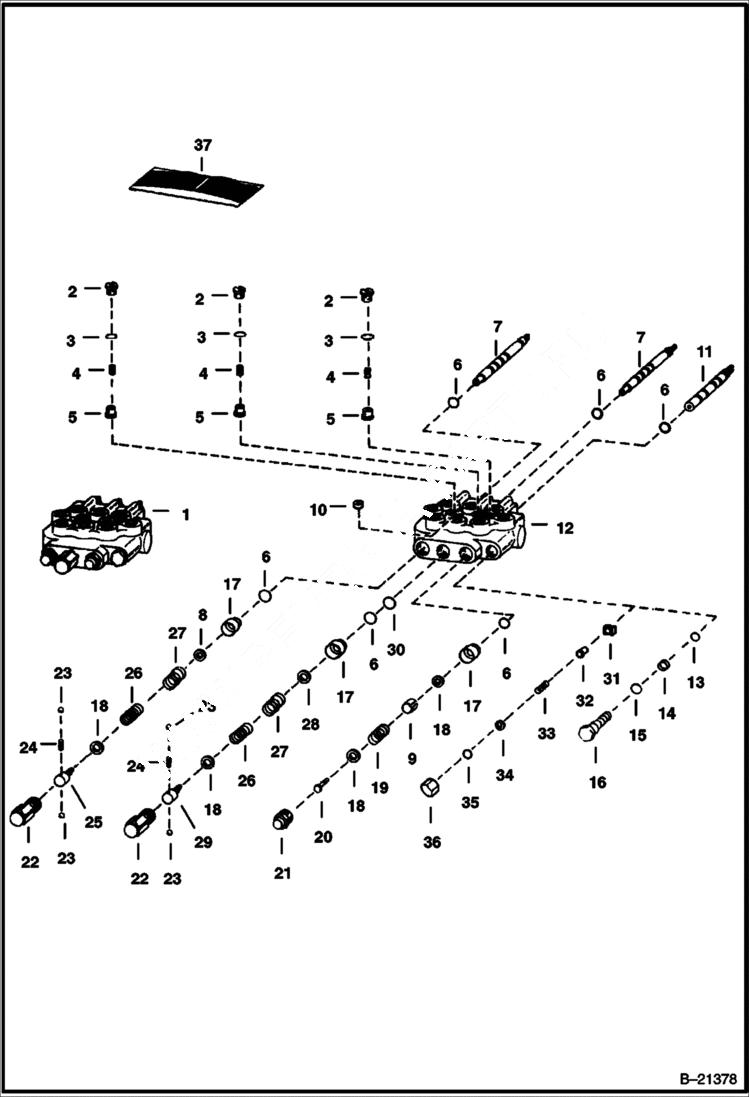 Схема запчастей Bobcat 500s - HYDRAULIC VALVE HYDRAULIC SYSTEM