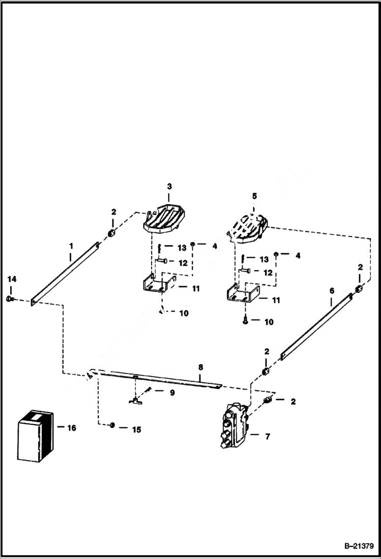 Схема запчастей Bobcat 500s - CONTROLS PEDALS S/N 11784 & Below HYDRAULIC SYSTEM