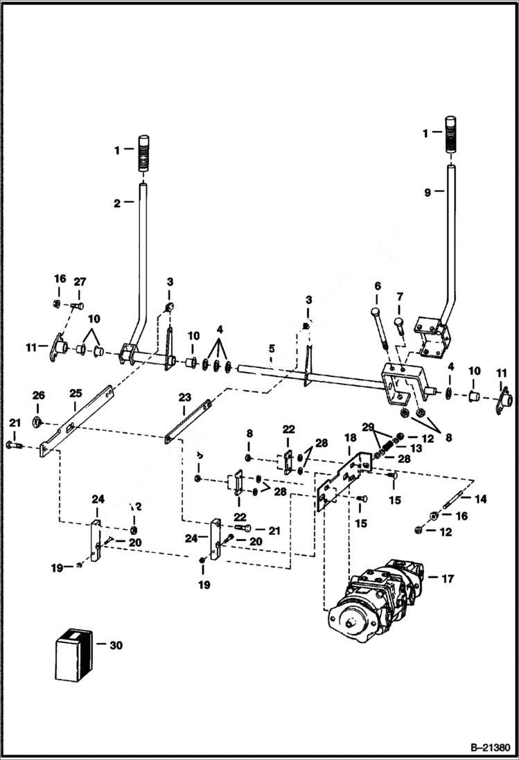 Схема запчастей Bobcat 500s - HAND CONTROLS S/N 11784 & Below HYDROSTATIC SYSTEM