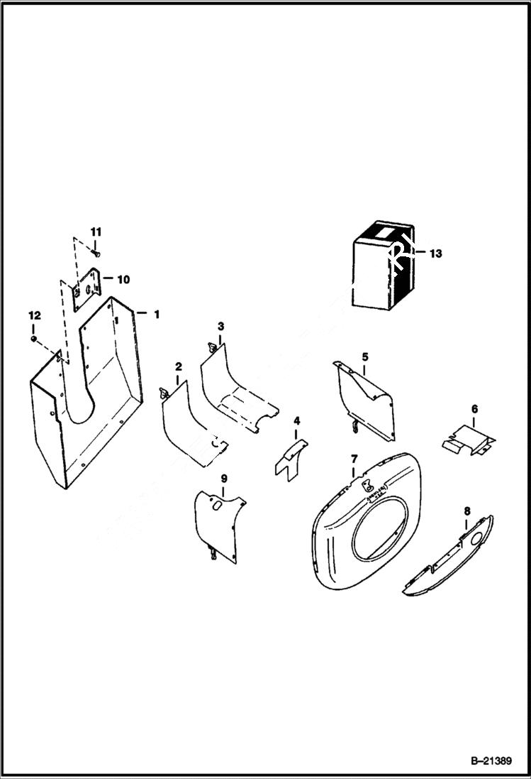 Схема запчастей Bobcat 500s - SHROUDING POWER UNIT