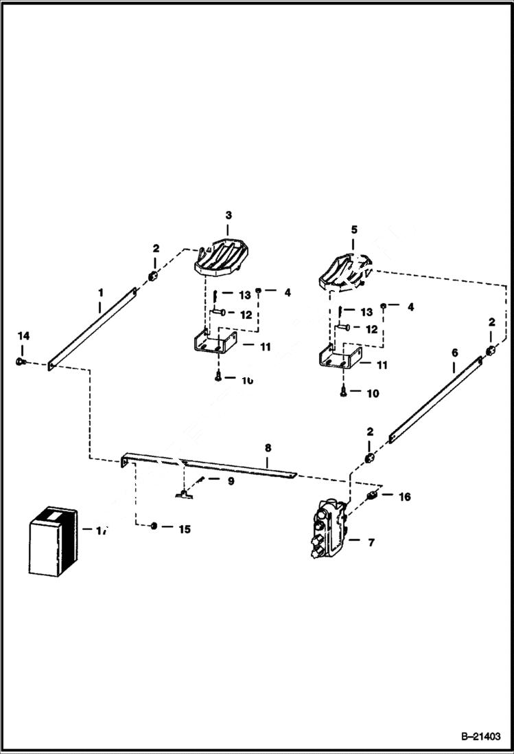 Схема запчастей Bobcat 500s - CONTROL PEDALS S/N 11999 & Below HYDRAULIC SYSTEM