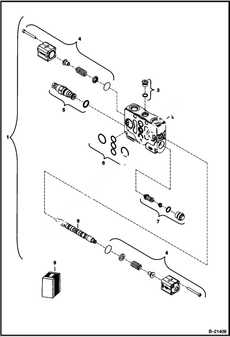 Схема запчастей Bobcat 430 - VALVE SECTION (Boost) HYDRAULIC/HYDROSTATIC SYSTEM