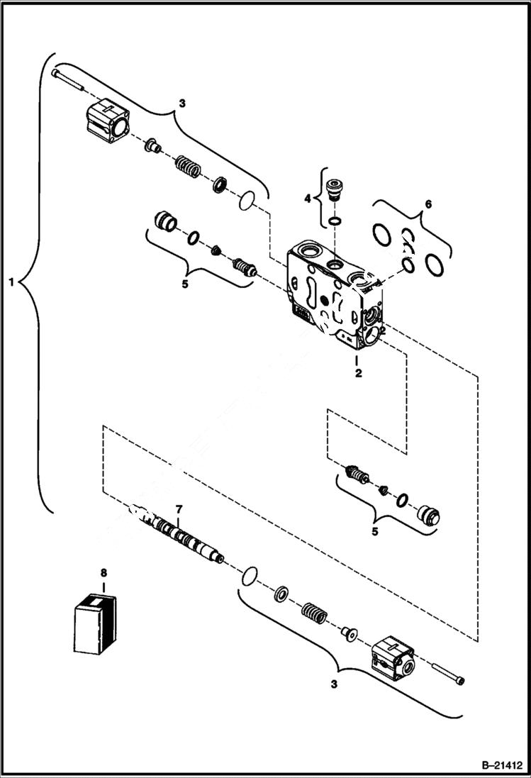 Схема запчастей Bobcat 430 - VALVE SECTION (Arm) HYDRAULIC/HYDROSTATIC SYSTEM