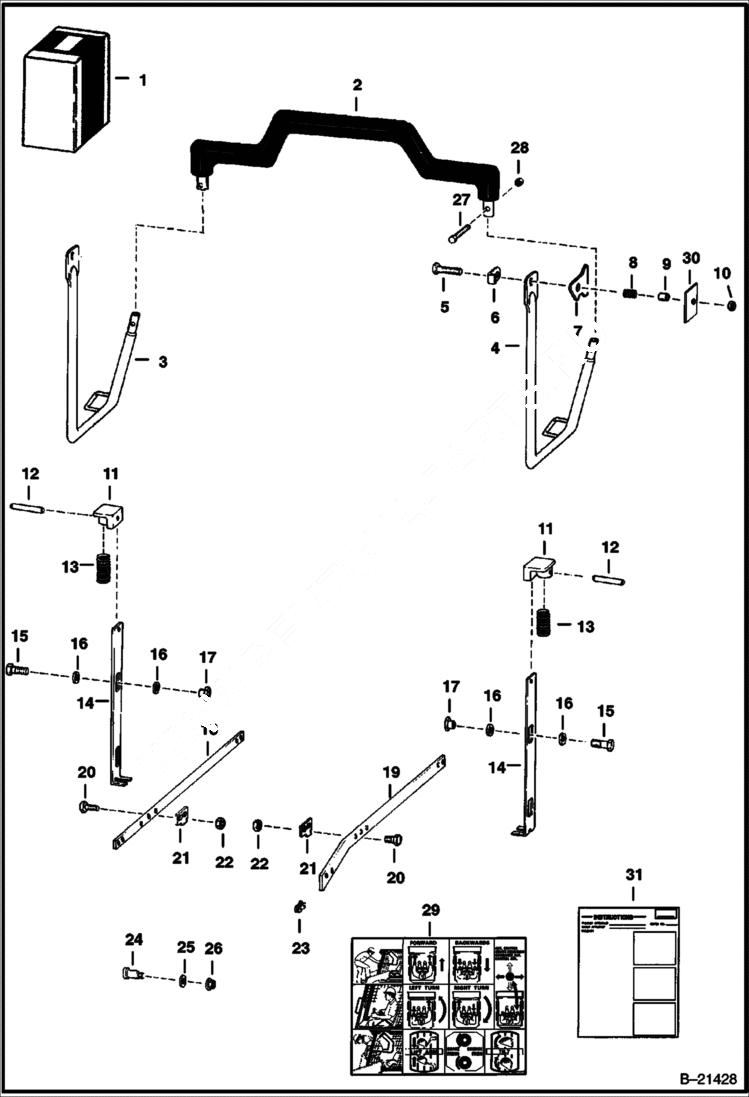 Схема запчастей Bobcat 500s - SEAT BAR KIT ACCESSORIES & OPTIONS