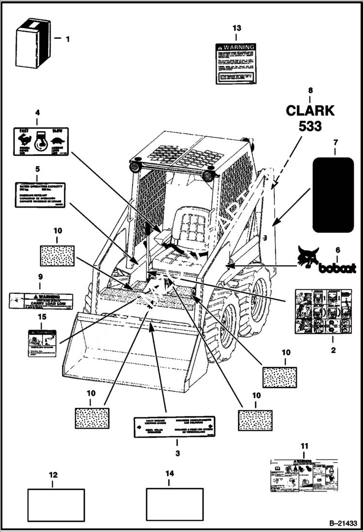 Схема запчастей Bobcat 500s - DECALS ACCESSORIES & OPTIONS