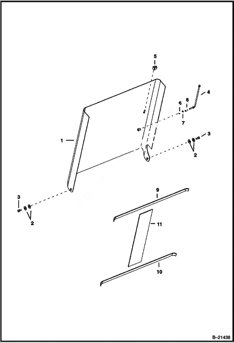 Схема запчастей Bobcat BL570 - HOOD MAIN FRAME