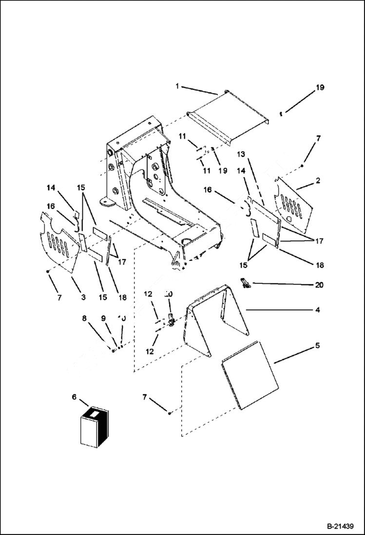 Схема запчастей Bobcat BL570 - PANELS MAIN FRAME