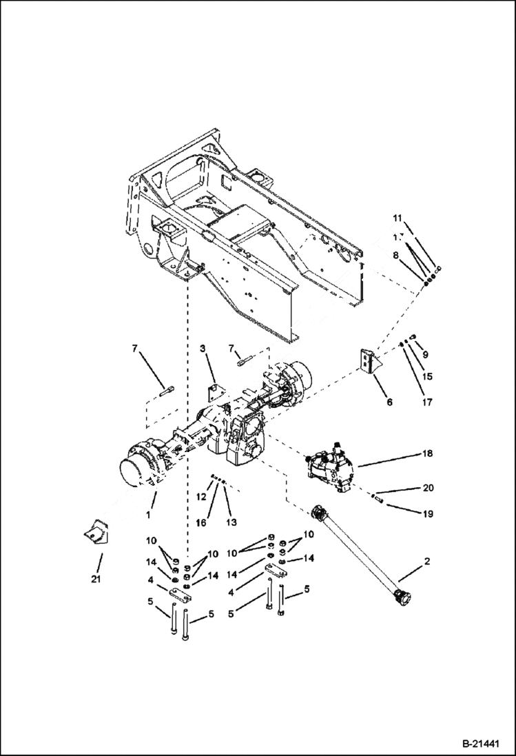 Схема запчастей Bobcat BL570 - DRIVE TRAIN Rear Axle AXLES