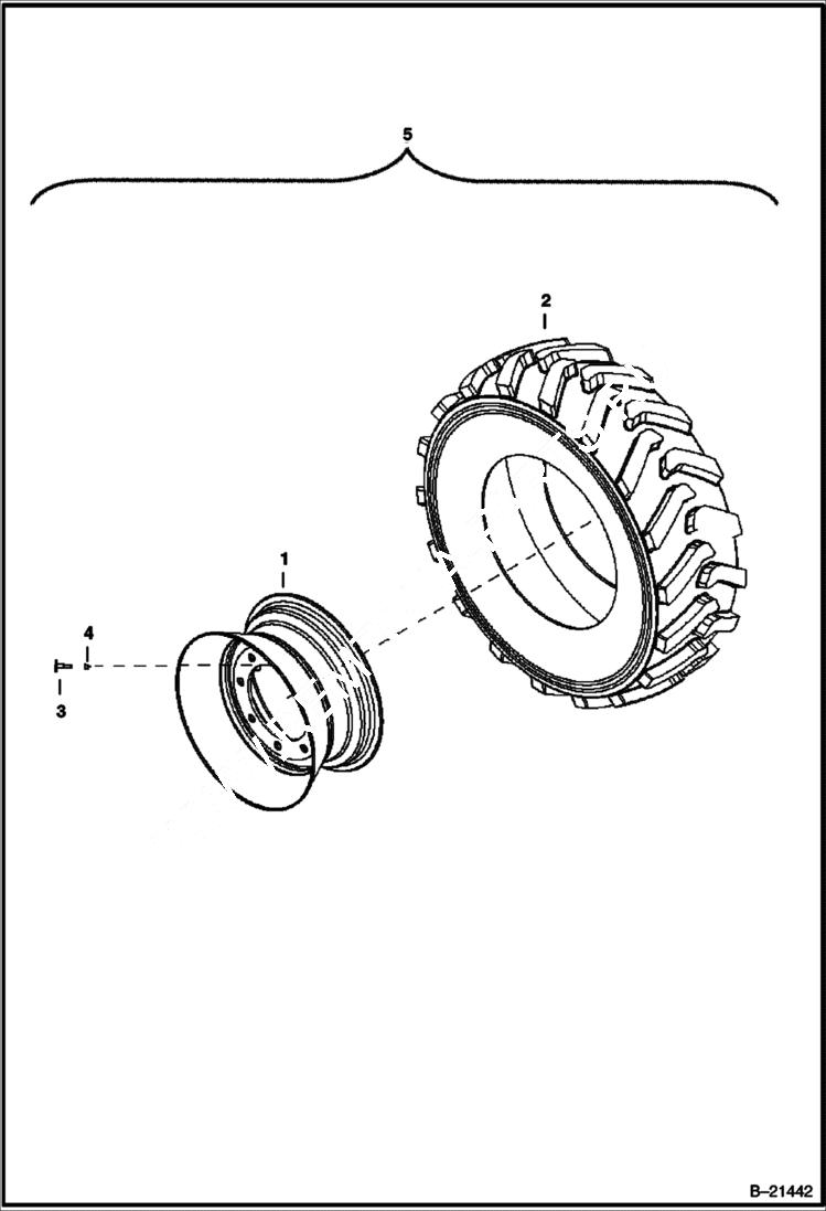 Схема запчастей Bobcat BL575 - TIRE/WHEEL AXLES