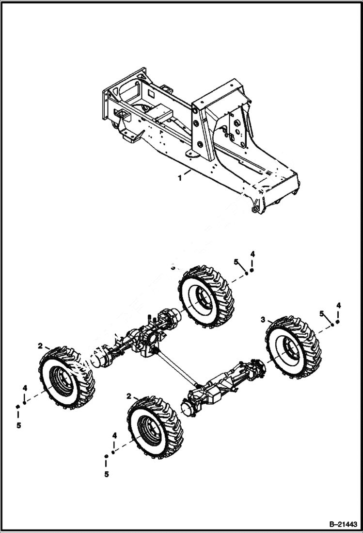 Схема запчастей Bobcat BL570 - AXLES & WHEELS AXLES