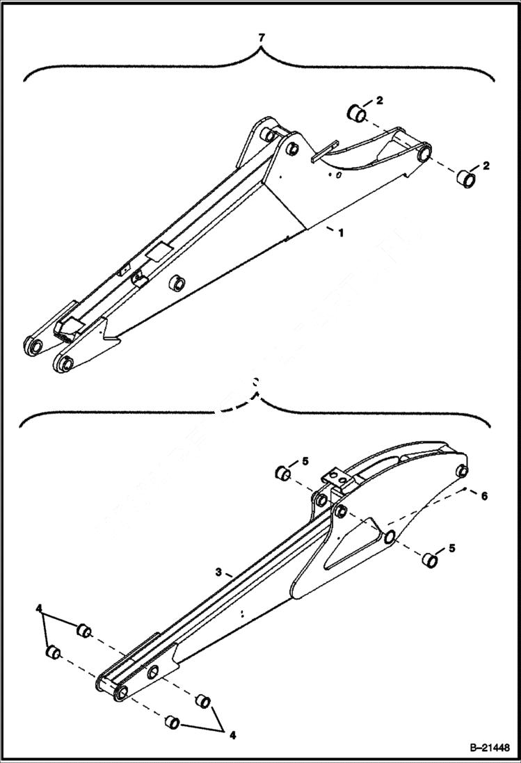 Схема запчастей Bobcat BL570 - BOOM/ARM WORK EQUIPMENT