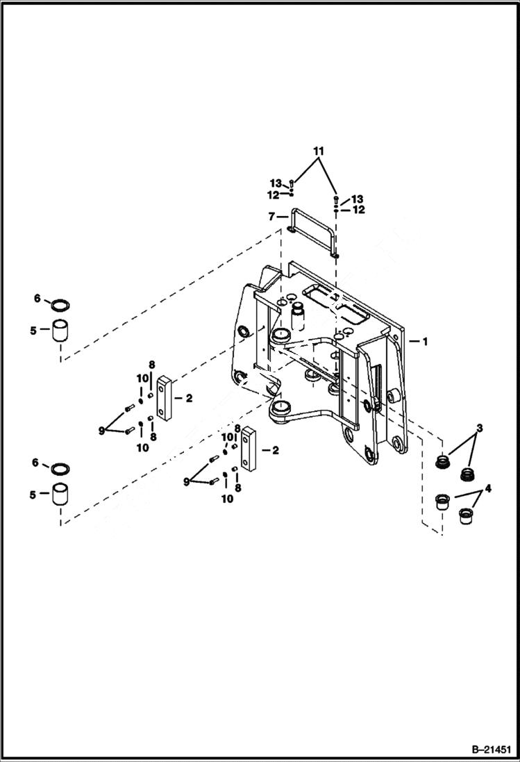 Схема запчастей Bobcat BL570 - TRUNNION Center Mount WORK EQUIPMENT