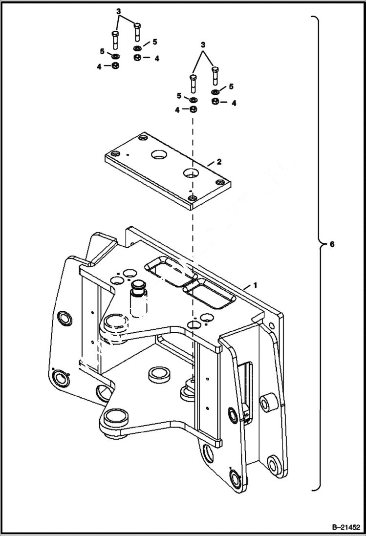 Схема запчастей Bobcat BL570 - TRUNNION Center Mount WORK EQUIPMENT