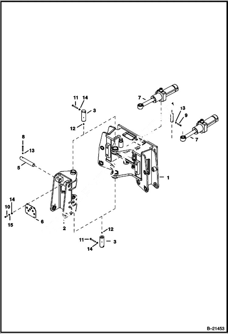 Схема запчастей Bobcat BL570 - TRUNNION Center Mount WORK EQUIPMENT